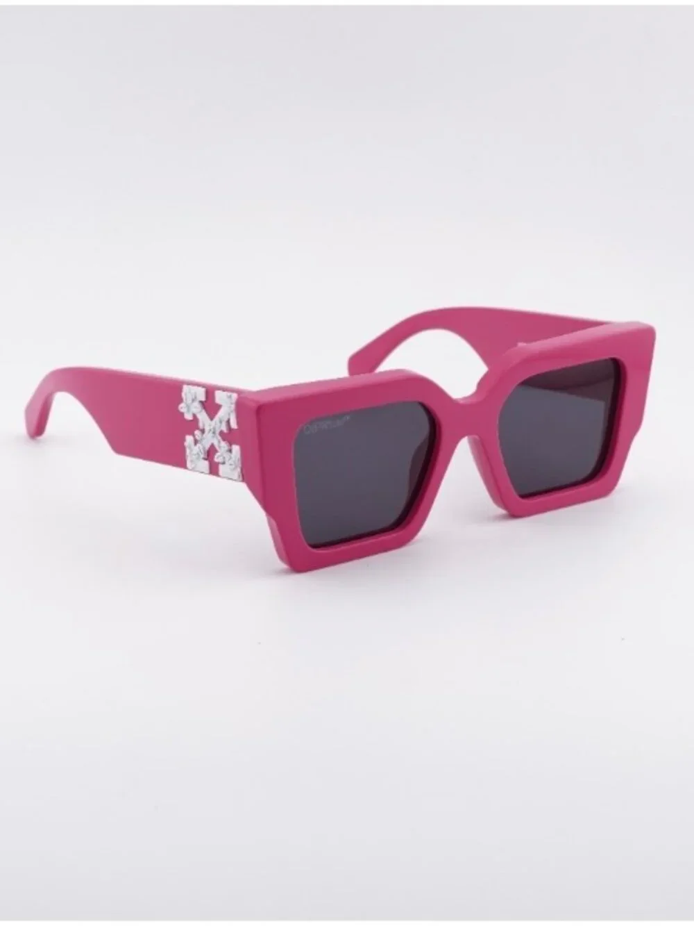 Off-White OERI003 6807 Sunglasses Pink Square Frame, Grey Lenses